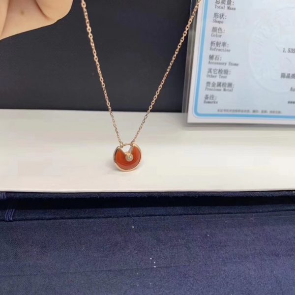 Cartier Amulette Necklace, Carnelian