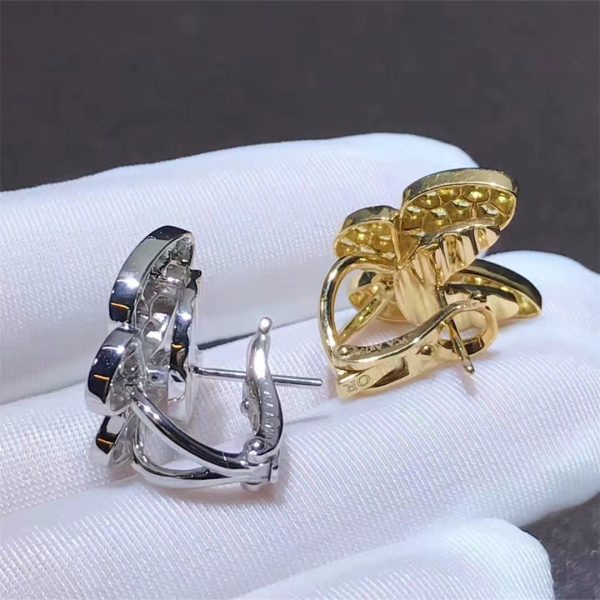 Pure 18k gold Van Cleef & Arpels Two Butterfly earrings