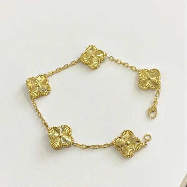 Van-Cleef-Arpels-Vintage-Alhambra-bracelet-5-motifs-guilloché-yellow-gold