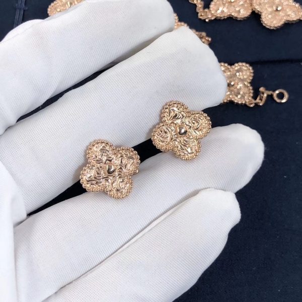 Van Cleef & Arpels Vintage Alhambra earrings, rose gold.