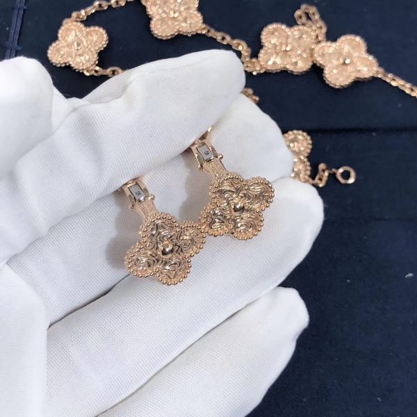 Van Cleef & Arpels Vintage Alhambra earrings, rose gold.