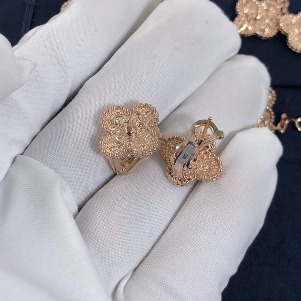 Van Cleef & Arpels Vintage Alhambra earrings, rose gold.