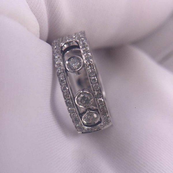 Pure 18K White Gold Messika Move Noa GM Pavé Diamonds Ring