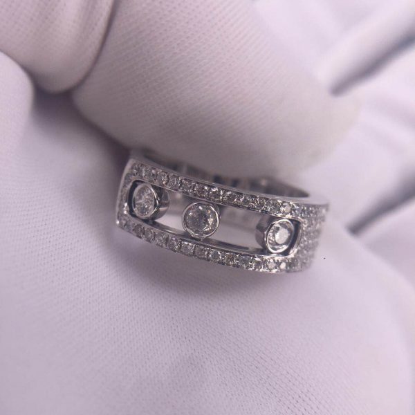 Pure 18K White Gold Messika Move Noa GM Pavé Diamonds Ring