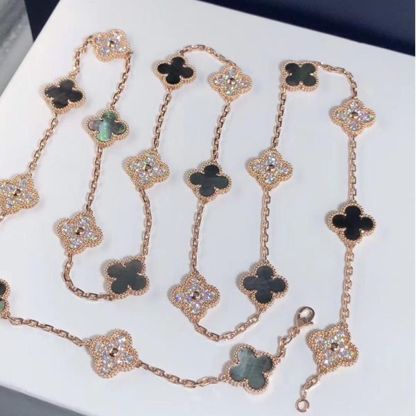 Van-Cleef-Arpels-Vintage-Vintage-Alhambra-long-necklace-20-motifs-Pure-18k-Rose-gold-Diamond-Mother-of-pearl-1