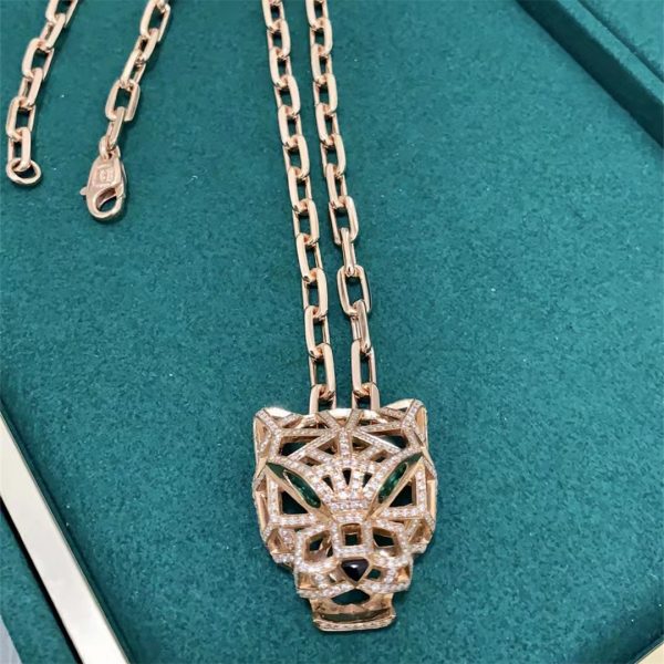 18K yellow gold panther necklace