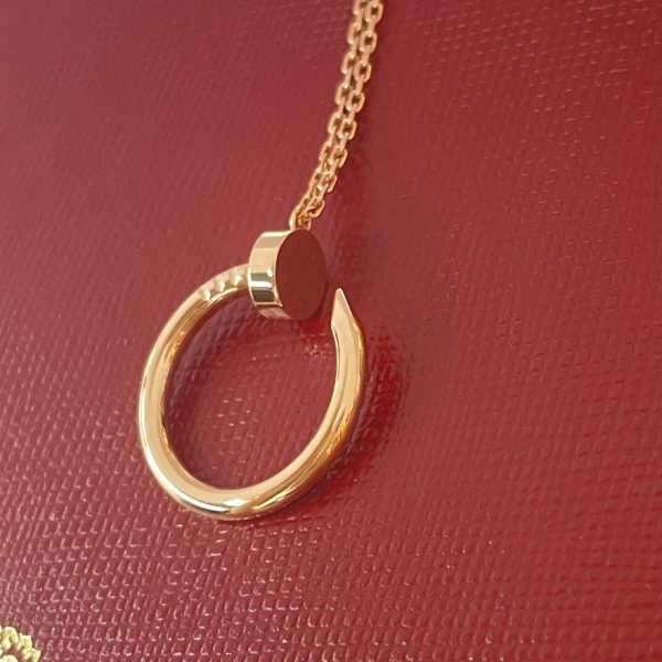 Pure 18k gold cartier juste un clou necklace with pink diamonds