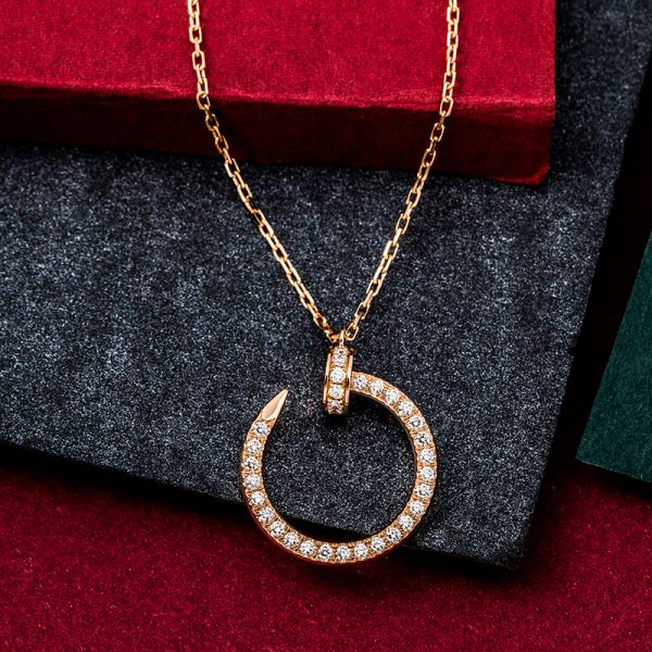 Pure 18k gold cartier nail necklace with diamonds