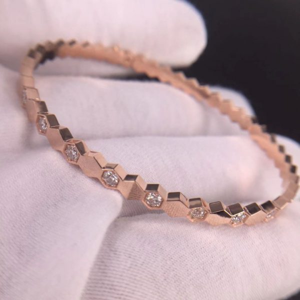 Chaumet Bee My Love half pavé diamond bracelet in rose gold,.,