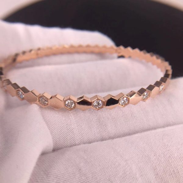 Chaumet Bee My Love half pavé diamond bracelet in rose gold,.,