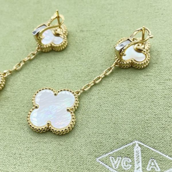 VCA Magic Alhambra Earrings, Mother of Pearls