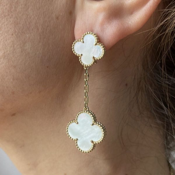 VCA Magic Alhambra Earrings, Mother of Pearls