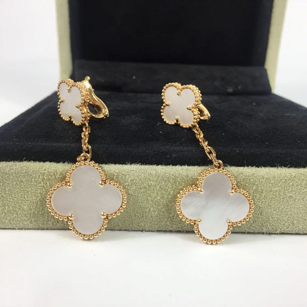 VCA Magic Alhambra Earrings, Mother of Pearls