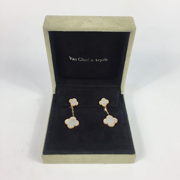 VCA Magic Alhambra Earrings, Mother of Pearls