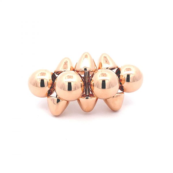 Solid 18K Rose Gold Clash de Cartier Ring, XL Model