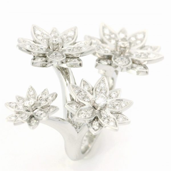 18K Gold VCA 4 Flowers Lotur Diamond Ring