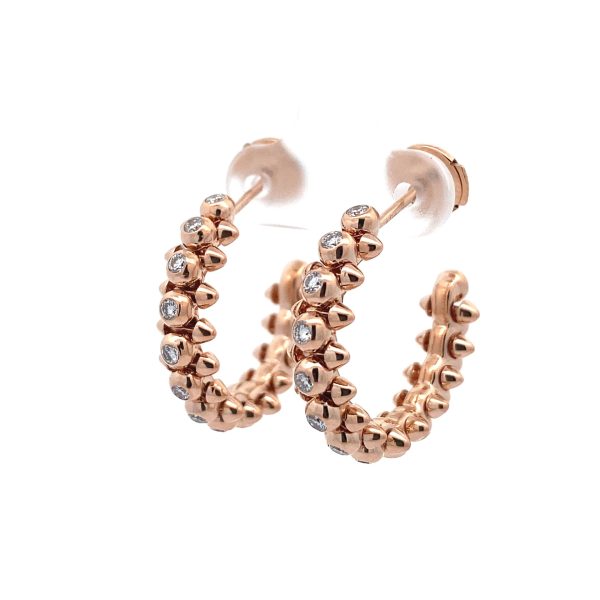 18K Clash De Cartier Rose Gold Diamond Hoop Earrings